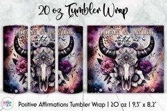 Positive Affirmation Tumbler Wrap Bundle, Bull Skull Tumbler Product Image 12