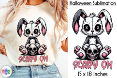 Spooky Voodoo Bunny with Skull PNG, Halloween Sublimation Product Image 1