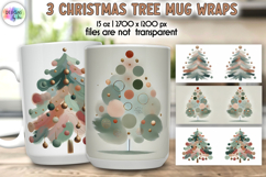 Christmas Tree Mug Wraps, 15 oz Christmas Tree Mug Wrap PNG Product Image 1