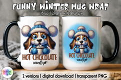 Cute Winter Animals Mag Wrap, Hot Cocoa Mug Wrap PNG Product Image 1