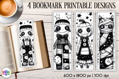 Halloween Bookmarks, Gothic Black and White Bookmarks Product Image 1
