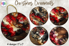 Christmas Ornaments Sublimation, Alcohol Ink Ornaments Product Image 1