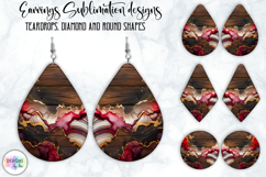 Earrings Sublimation Designs, Liquid Art, Fluid Art and Wood Product Image 1