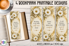 Daisy Book Lover Printable Bookmark Designs Product Image 1
