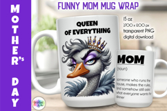 Funny Mother Day Mug Wrap, Queen of Everything PNG Product Image 1
