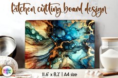 Abstract Cutting Board, Alcohol Ink Wooden Cutting Board Product Image 1