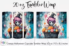 Voodoo Doll Cupcake Tumbler Wrap | Creepy Halloween Creature Product Image 1