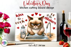 Funny Kitchen Cutting Board | Valentines Grumpy Cat Print Product Image 1
