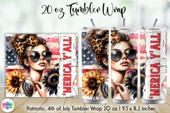 Merica Y&#039;All Patriotic Tumbler Wrap, Fourth of July Print Product Image 1