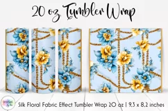 Floral Tumbler Wrap | Elegant Floral Silk Fabric Texture Product Image 1
