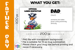 Funny Father Day Mug Wrap, Official Lawn Inspector Dad Goose Product Image 2