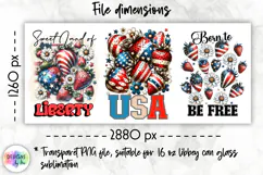 Patriotic Libbey Can Glass Wrap, 16 oz Can Glass Sublimation Product Image 2