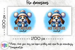 Cute Winter Animals Mag Wrap, Hot Cocoa Mug Wrap PNG Product Image 3