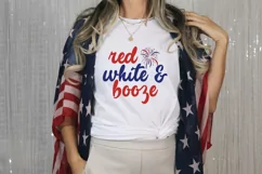 Red White And Booze SVG, 4th Of July SVG Design Product Image 1