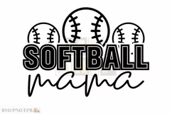 Softball Game Day PNG, Softball Mama SVG T-shirt Design Product Image 1