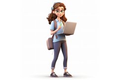 3D Character Girl Software Developer relevant environment Product Image 1