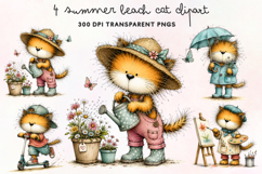 Summer Beach Cat Clipart PNG Product Image 1