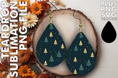 Holiday Watercolor Teardrop Earring PNG Product Image 1