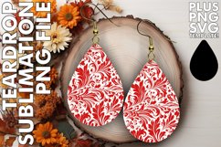 Shiny Red Teardrop Earrings PNG Design Product Image 1
