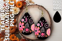 Teardrop Treasures: Abstract Earring Sublimation Product Image 1