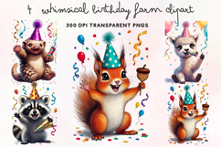 Whimsical Birthday Farm Clipart PNG Product Image 1