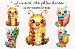 Whimsical Caterpillar Clipart PNG Product Image 1
