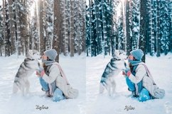 Elevate your winter photos with 35 Winter Glow Lightroom Presets. Create stunning effects with cold, vibrant, iced, and moody themes, perfect for families, bloggers, influencers, winter portraits, and holiday photography.