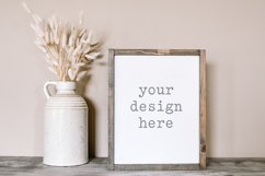 Wood Sign Mockup| Stock Photo| Flat Lay | Digital Mockup Product Image 1
