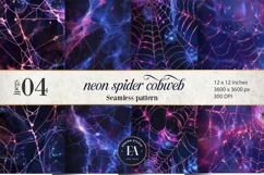 Neon Cobweb Digital Papers, Spooky texture Product Image 1