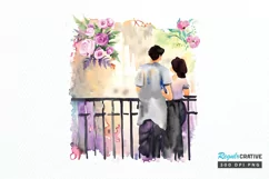 Watercolor The Bride and Groom Sublimation PNG Product Image 1