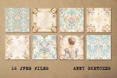 16 Vintage Rococo Rose Scrapbook Papers Junk Journal Bundle Product Image 3