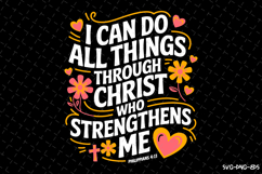 Christ who strengthens me SVG Design | Quotes | SVG Cut File Product Image 1