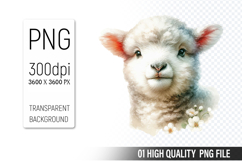 Cute Sheep Clipart PNG, Printable Animals, Wildlife Design Product Image 1