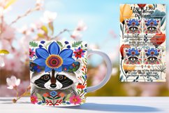 Mug Wrap: Joyful Raccoon &amp; Floral Accents Product Image 1