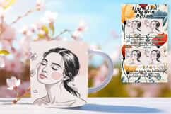 Elegant 11oz Mug Wrap Png Design , Beauty Woman Product Image 1