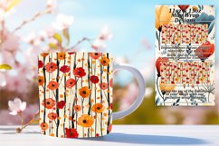 Striped Flower Mug Wrap - Blossom Delight Product Image 1