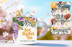 EXQUISITE 11oz Mug Wrap PNG Template , Flower Quote Product Image 1