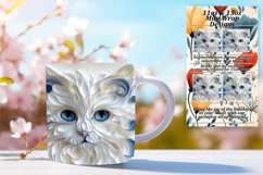 Feline Finesse: 3D Cat Mug Wrap - Sublimation 11oz/15oz Product Image 1