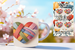 Beautiful 15oz Mug Wrap Png Design , Flowers Heart Product Image 1