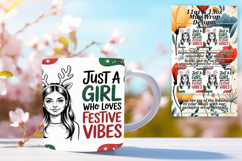 Lovely 15oz Mug Wrap Png Design , Just A Girl Product Image 1