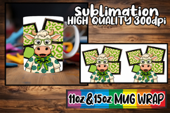 Enchanting thoughts sublimation mug wrap, Cute Cow Product Image 1