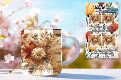 Creative 15oz Mug Wrap Png Artwork , Autumn Flower Product Image 1