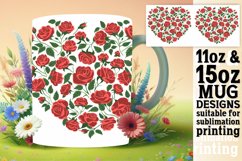 Floral Heart Mug Wrap Sublimation Spring Art Product Image 1