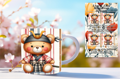 Chic 11oz Mug Wrap Png Template , Teddy Bear Product Image 1