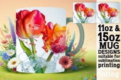 Watercolor Tranquility: Sublimation Mug Wrap 11oz Product Image 1