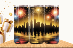 Festive Happy New Year Tumbler Wrap 2026: 20oz Skinny Tumble Product Image 1