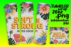 FLAWLESS PNG for 20oz Tumbler , Flower Quote Product Image 1