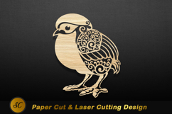 Wooden chick cutout with ornate details bird Laser cut Product Image 1
