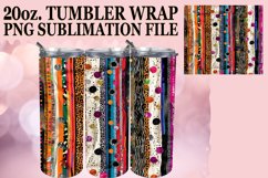 Elegant 3D Leopard and Flower Tumbler Wrap Art Product Image 1