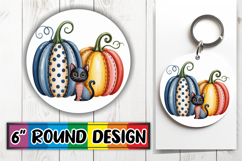 Whimsical Round Design Ornaments PNG, Pumpkin Watercolor Product Image 1